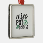 Irish Miss Pot O Gold Ornament Aus Metall (Rechts)