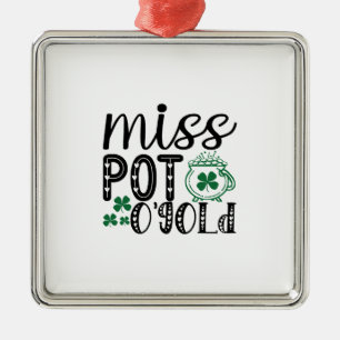 Irish Miss Pot O Gold Ornament Aus Metall