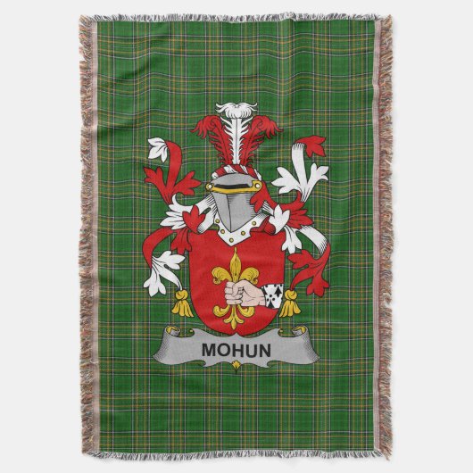 Irish Mohun oder Mohan Coat of Arms Familienwappen Decke (Vorderseite Vertikal)
