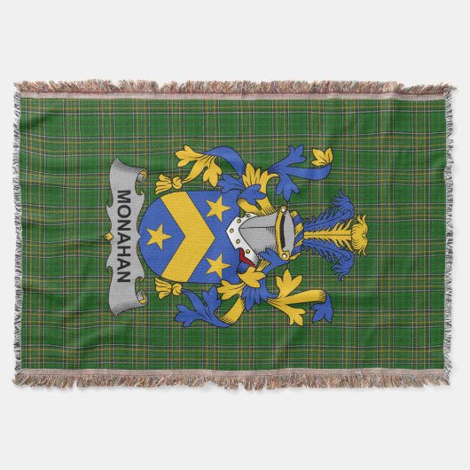 Irish Monahan oder O_Monaghan Coat of Arms Family Decke (Vorderseite)