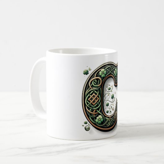 Irish Monogram Coffee Mug Kaffeetasse (Vorderseite Links)
