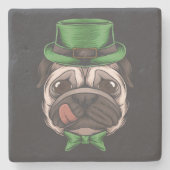 Irish Mops St Patrick's Day Green Hundeliebhaber Steinuntersetzer (Vorderseite)