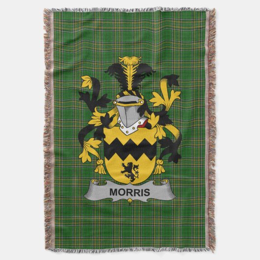 Irish Morris Coat of Arms Familienwappen Irland Decke (Vorderseite Vertikal)