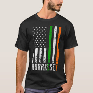 Irish MORRISSEY Family American Flag Ireland Flag T-Shirt