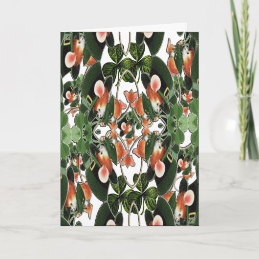 Irish Mouse Kaleidoscope Two St. Patrick's Day Karte (Vorderseite)
