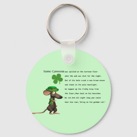 Irish Mouse trinken Bier Schlüsselanhänger (Vorderseite)