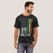 Irish MULCAHY Family American Flag Ireland Flag T-Shirt (Vorne ganz)