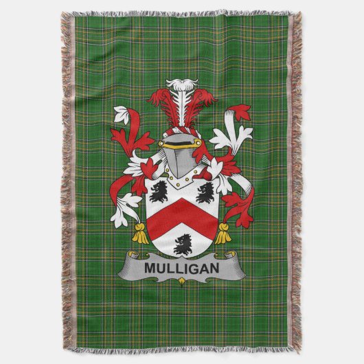 Irish Mulligan oder O_Mulligan Coat of Arms Family Decke (Vorderseite Vertikal)