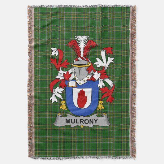 Irish Mulrony oder O_Mulroney Coat of Arms Family Decke (Vorderseite Vertikal)