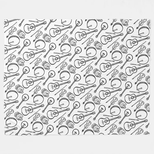 Irish Music Instrument Fleece Blanket (Vorderseite (Horizontal))