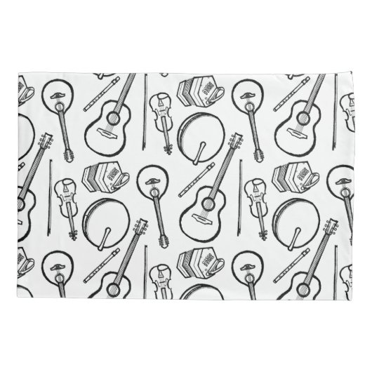 Irish Music Instruments Single Pillowcase Standard Kissenbezug (Rückseite)