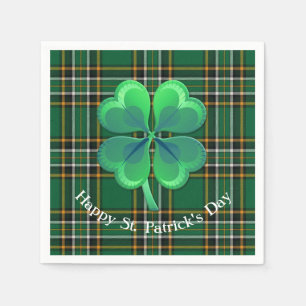 Irish National Kariert mit Kleeblatt Paper Napkin Serviette