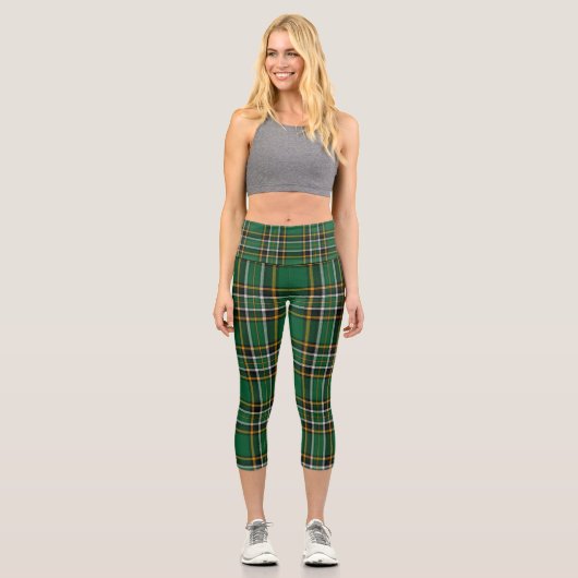 Irish National Tartan Capri Leggings (Vorderseite)