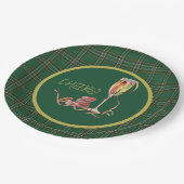 Irish National Tartan Champagne Cheers Pappteller (Schrägansicht)