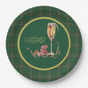 Irish National Tartan Champagne Cheers Pappteller