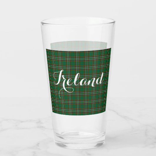 Irish National Tartan & Customizable Text Glas (Rückseite)
