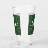 Irish National Tartan & Customizable Text Glas (Links)