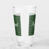 Irish National Tartan & Customizable Text Glas (Rechts)