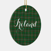 Irish National Tartan & Customizable Text Keramik Ornament (Rechts)