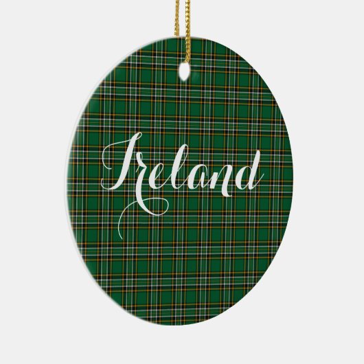 Irish National Tartan & Customizable Text Keramik Ornament (Rechts)