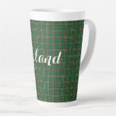 Irish National Tartan & Customizable Text Milchtasse (Rechte Ecke)