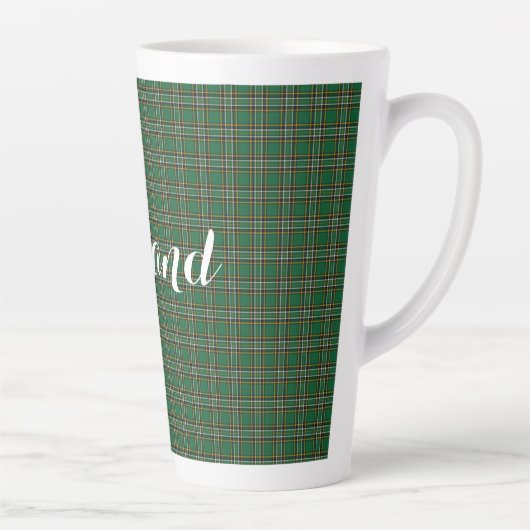 Irish National Tartan & Customizable Text Milchtasse (Rechts)