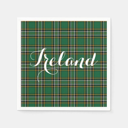 Irish National Tartan & Customizable Text Serviette (Vorderseite)