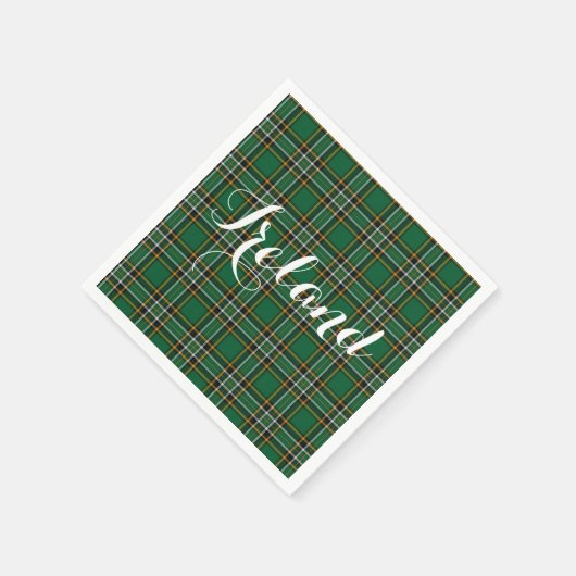 Irish National Tartan & Customizable Text Serviette (Ecke)