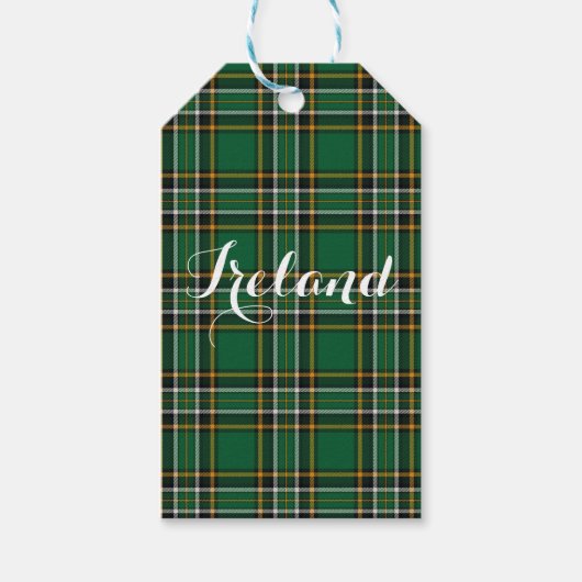 Irish National Tartan Kariert Personalisiert Geschenkanhänger (Vorderseite)