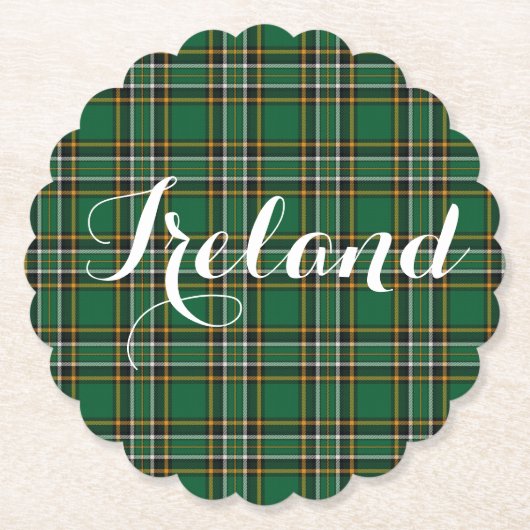 Irish National Tartan Kariert Personalisiert Untersetzer (Vorderseite)
