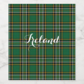 Irish National Tartan Kariert Personalisiert Weinetikett (Einzelnes Label)