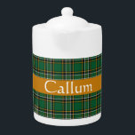 Irish National Tartan Personalisiert<br><div class="desc">Feiern Sie Ihre Liebe von allem,  was Irland mit diesem Teekessel mit dem irischen Nationaltartan-Muster. Personalisieren mit Namen oder Begrüßungsnachrichten im mittleren Textbereich</div>