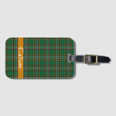 Irish National Tartan Personalisiert Gepäckanhänger (Vorderseite (Horizontal))