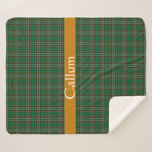 Irish National Tartan Personalisiert Sherpadecke (Vorderseite (Horizontal))