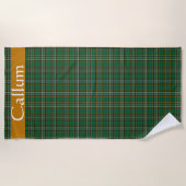 Irish National Tartan Personalisiert Strandtuch (Vorderseite)