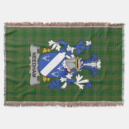 Irish Needham oder O_Nee Coat of Arms Familienwapp Decke (Vorderseite)