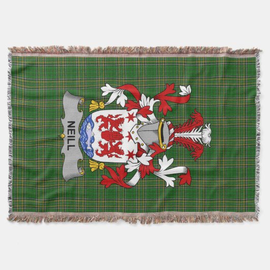 Irish Neill oder McNeill Coat of Arms Familienwapp Decke (Vorderseite)