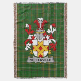 Irish Netterville oder Netterfield Coat of Arms Fa Decke