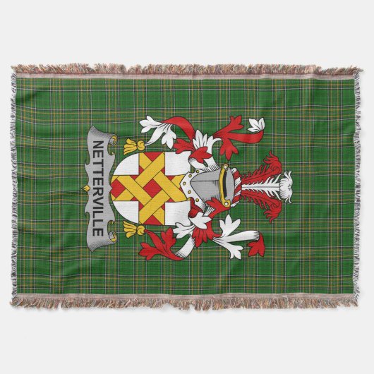 Irish Netterville oder Netterfield Coat of Arms Fa Decke (Vorderseite)