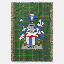 Irish Nevill oder Neville Coat of Arms Familienwap Decke
