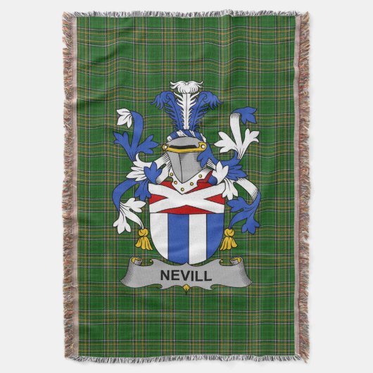 Irish Nevill oder Neville Coat of Arms Familienwap Decke (Vorderseite Vertikal)