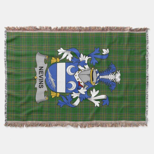 Irish Nevins oder McNevins Coat of Arms Family Cre Decke (Vorderseite)