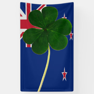 Irish New Zealand Flag Kleeblatt Clover St Patrick Banner