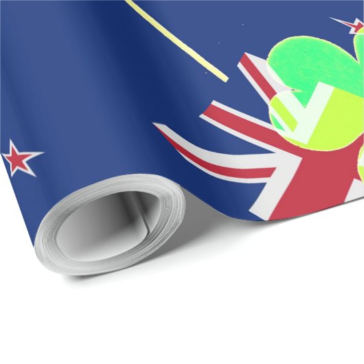 Irish New Zealand Flag Kleeblatt Clover St Patrick Geschenkpapier (Rolleneckpunkt)