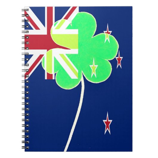 Irish New Zealand Flag Kleeblatt Clover St Patrick Notizblock (Vorderseite)