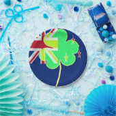 Irish New Zealand Flag Kleeblatt Clover St Patrick Pappteller (Party)