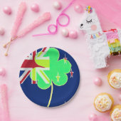 Irish New Zealand Flag Kleeblatt Clover St Patrick Pappteller (Party)