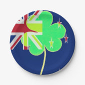 Irish New Zealand Flag Kleeblatt Clover St Patrick Pappteller (Vorderseite)