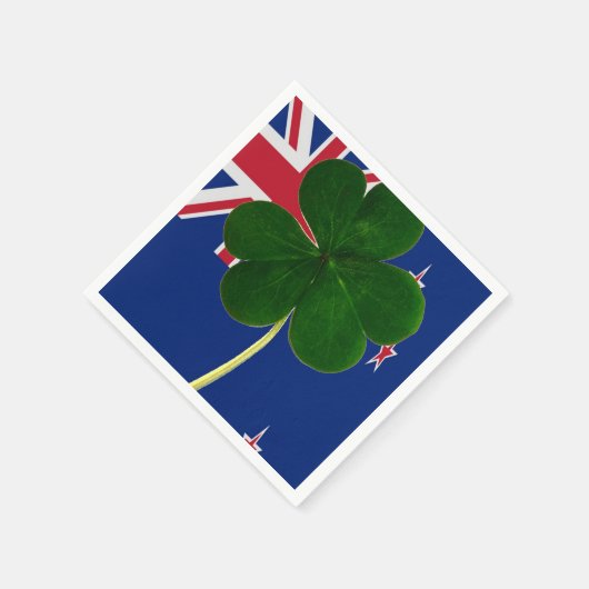 Irish New Zealand Flag Kleeblatt Clover St Patrick Serviette (Ecke)