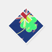 Irish New Zealand Flag Kleeblatt Clover St Patrick Serviette (Ecke)